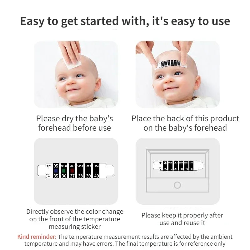 10Pcs Forehead Head Strip Thermometer